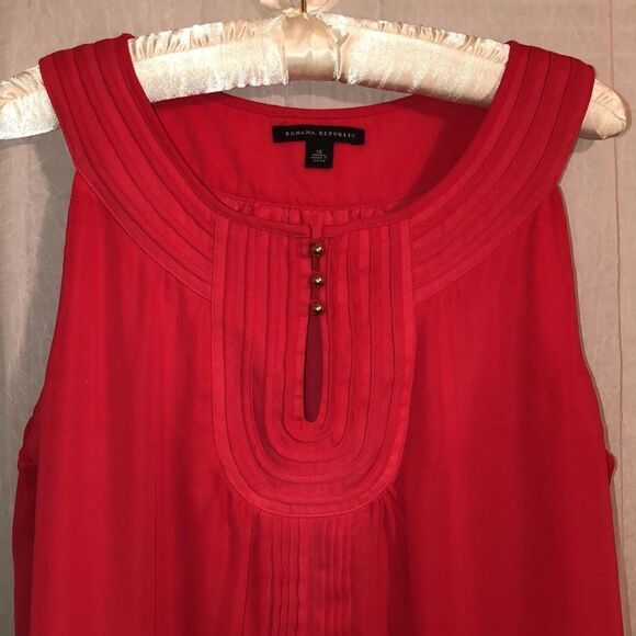 Banana Republic 14 Gorgeous Vibrant Red Sleeveless Blouse - Picture 3 of 14